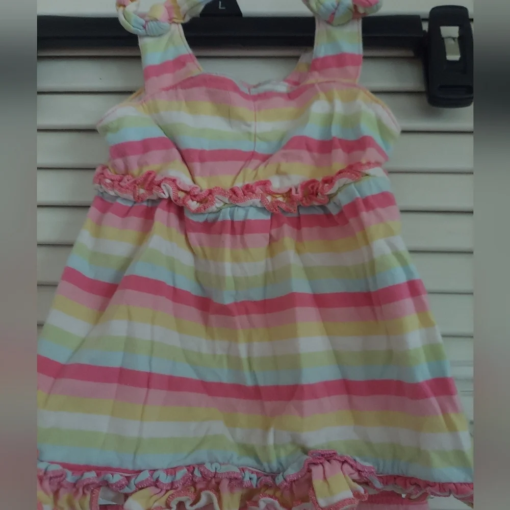 🎁 10/$25- Gap stripe dress and briefs,  0-3 months,  pastel stripes